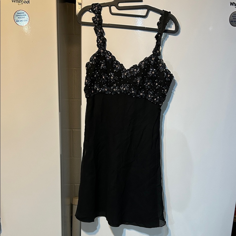 Elegant Black Beaded Dress